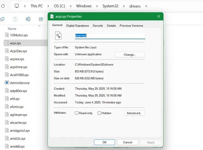 Ispravljanje koda pogreške sustava Windows 0xc0000098: Sigurnosna kopija ACPI.sys za sprječavanje neuspjeha pokretanja