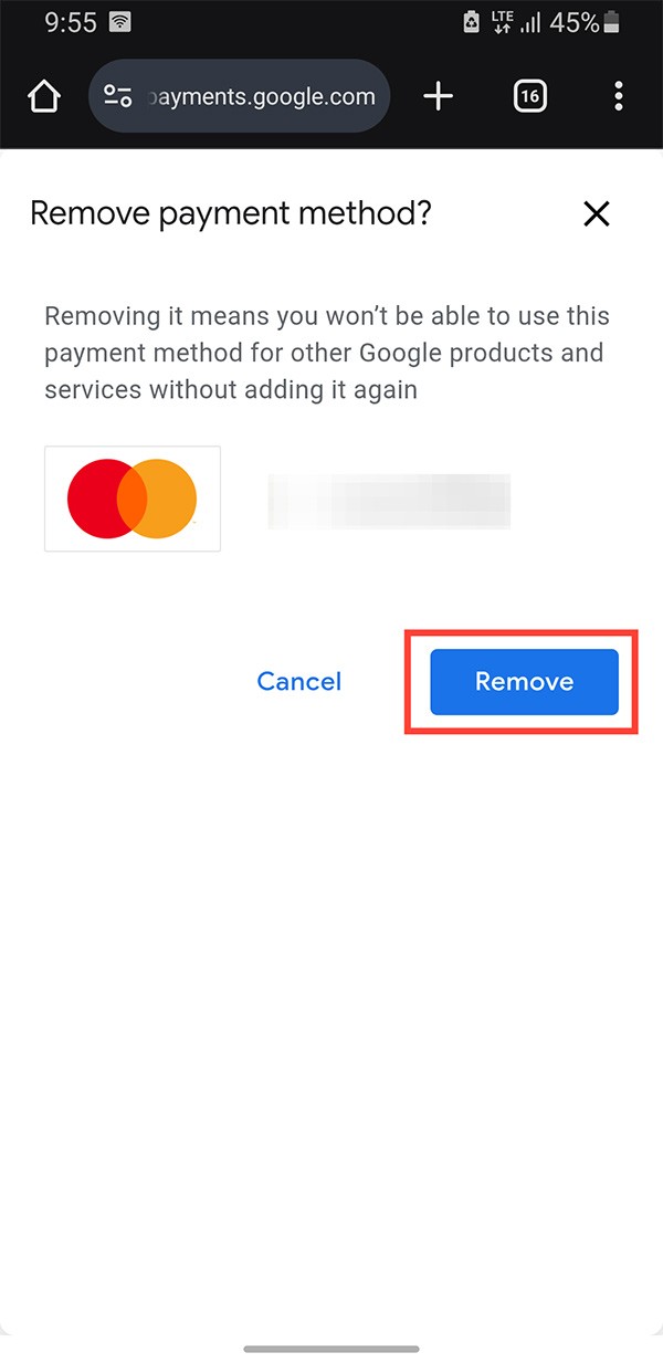 Fizetési mód eltávolítása a Google Playről