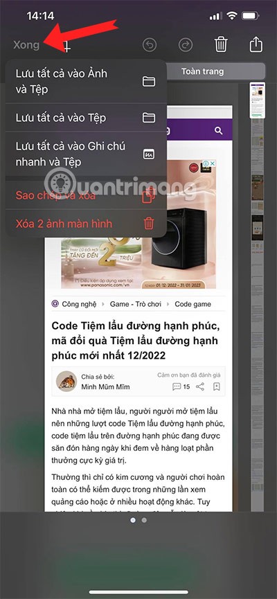 Kā uzņemt garus ekrānuzņēmumus iPhone tālrunī, kā uzņemt ritināmus ekrānuzņēmumus iPhone tālrunī