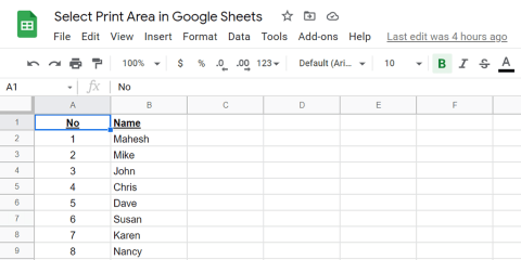 Com configurar làrea dimpressió a Google Sheets