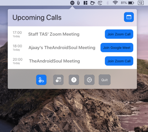 Kā uzreiz pievienoties sapulcēm pakalpojumā Google Meet, Zoom, Microsoft Teams un citur Mac datorā