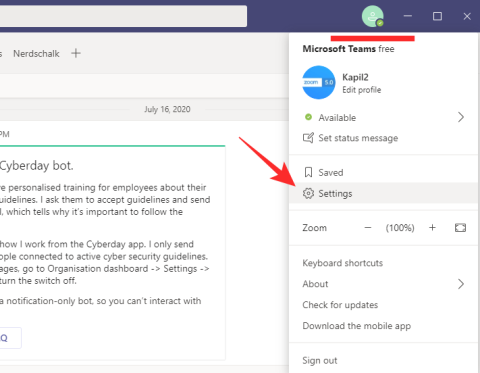 Com activar el mode fosc a Microsoft Teams