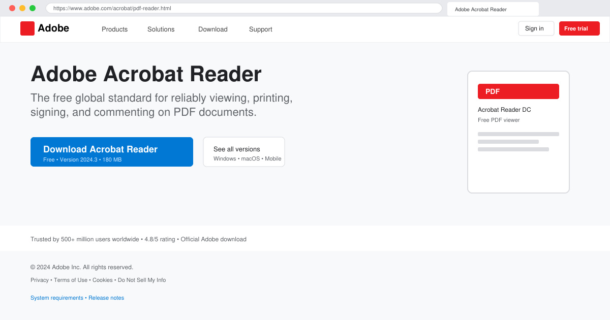 Adobe Acrobat download free