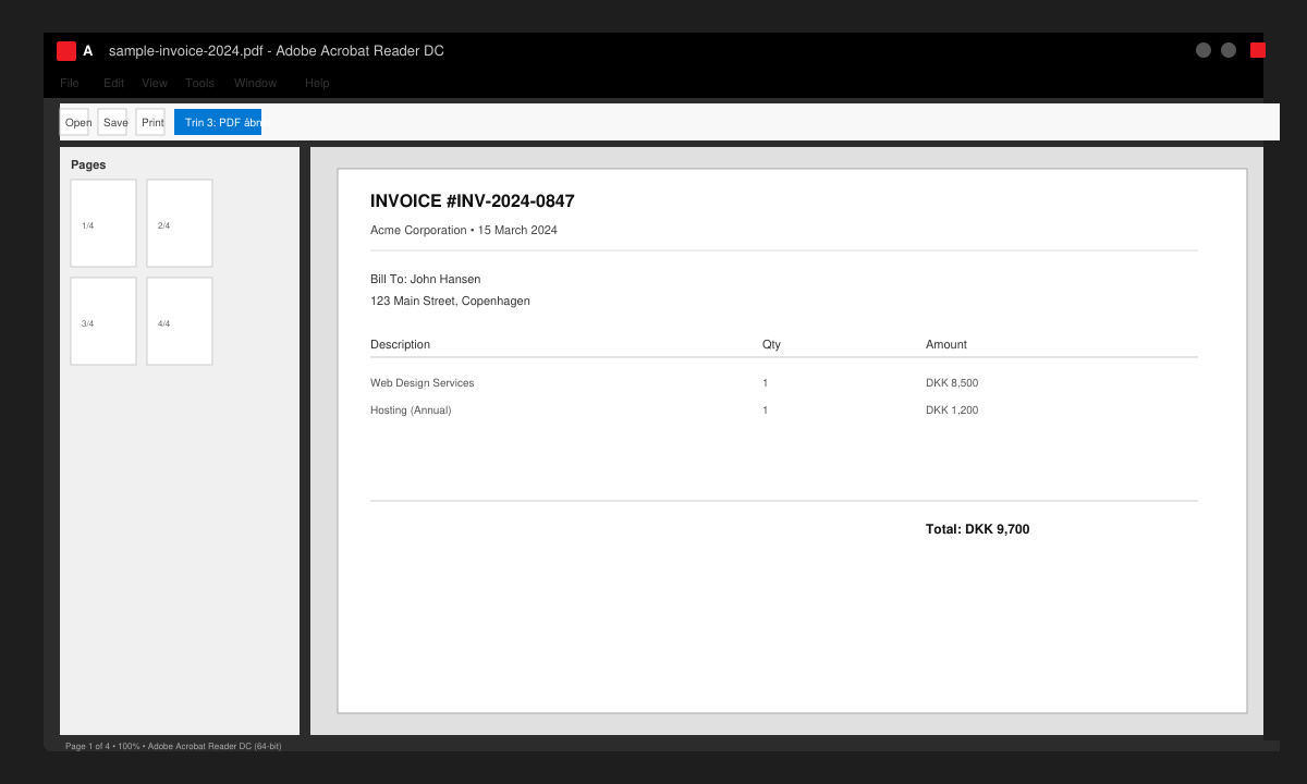 Adobe Acrobat Reader installeret og klar efter download free