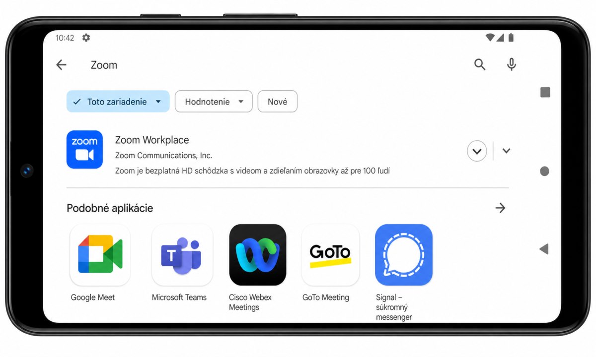 Vyhľadávanie Zoom v Google Play