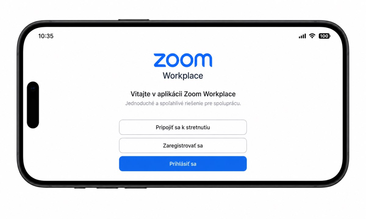 Prihlasovacia obrazovka Zoom na mobile