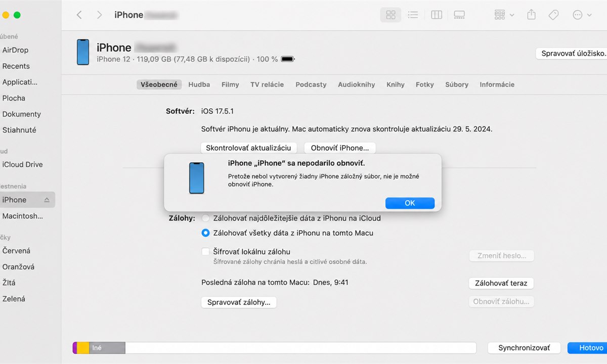 Výsledok postupu pre Ako obnovit vymazane spravy WhatsApp iPhone