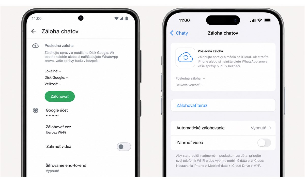 Záloha WhatsApp správ cez nastavenia aplikácie