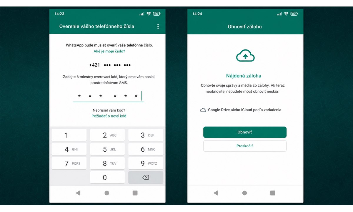 Obnova WhatsApp zálohy pri prvom spustení