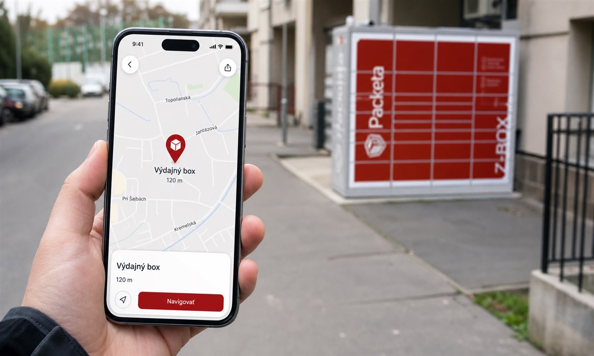 Navigácia k Packeta boxu pomocou mapy v smartfóne