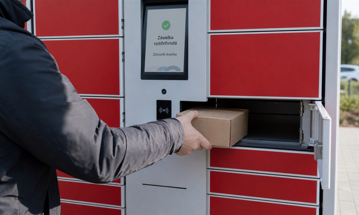 Otvorenie priehradky a vyzdvihnutie balíka z Packeta boxu