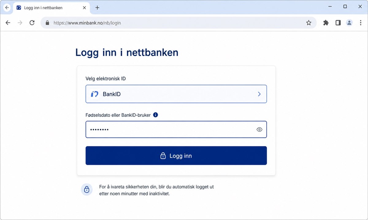 Logge inn på nettbanken for å reaktivere BankID