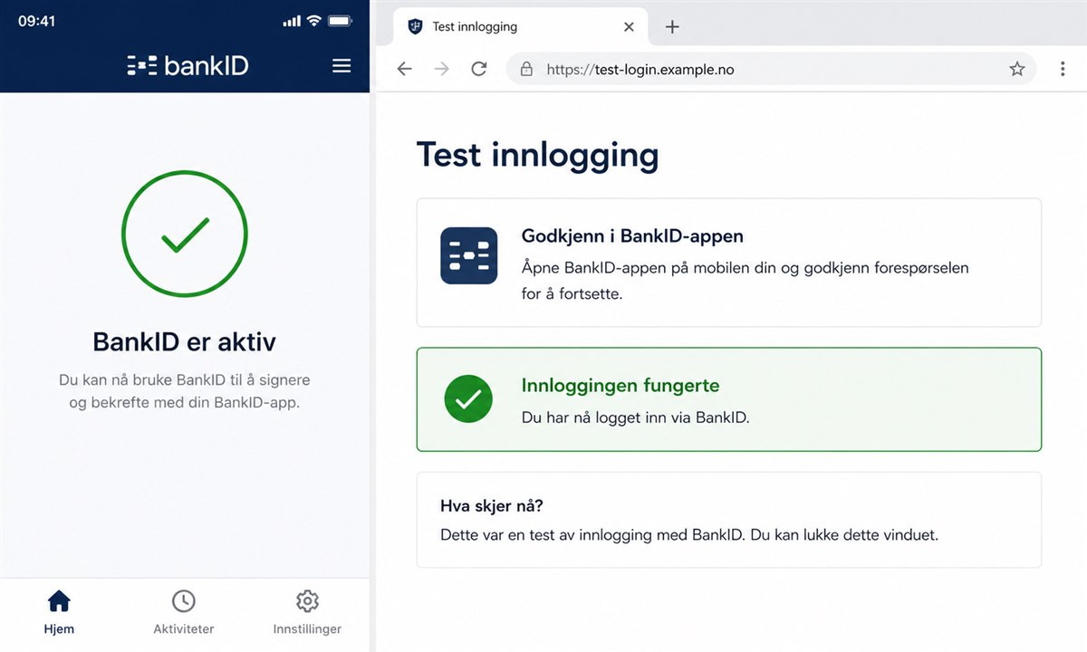 Test bank ID etter vellykket aktivering