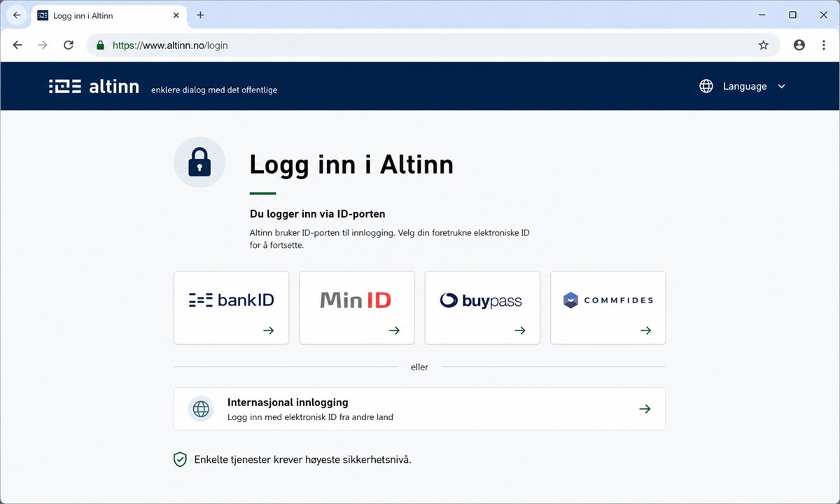 Altinn no log in