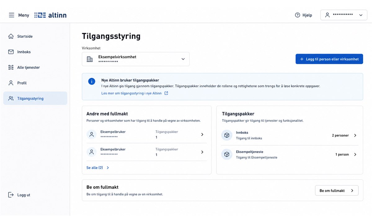 Administrer fullmakter og roller på Altinn min side