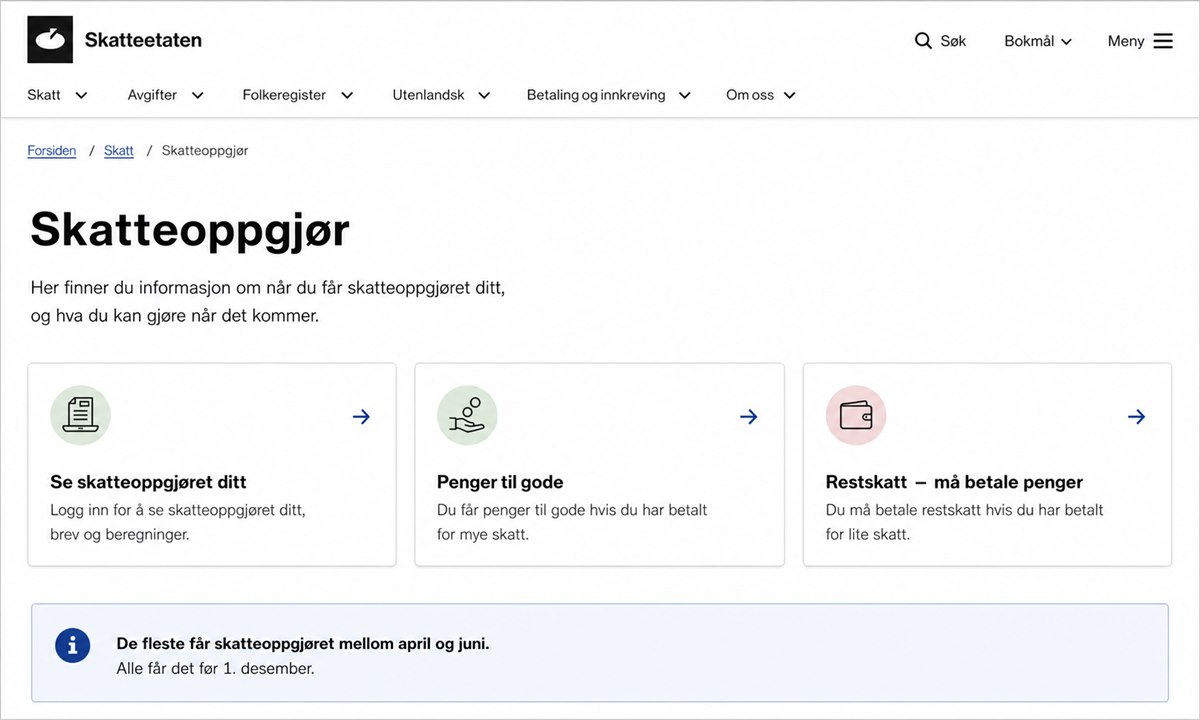 Altinn skatteetaten min side skatteoppgjøret