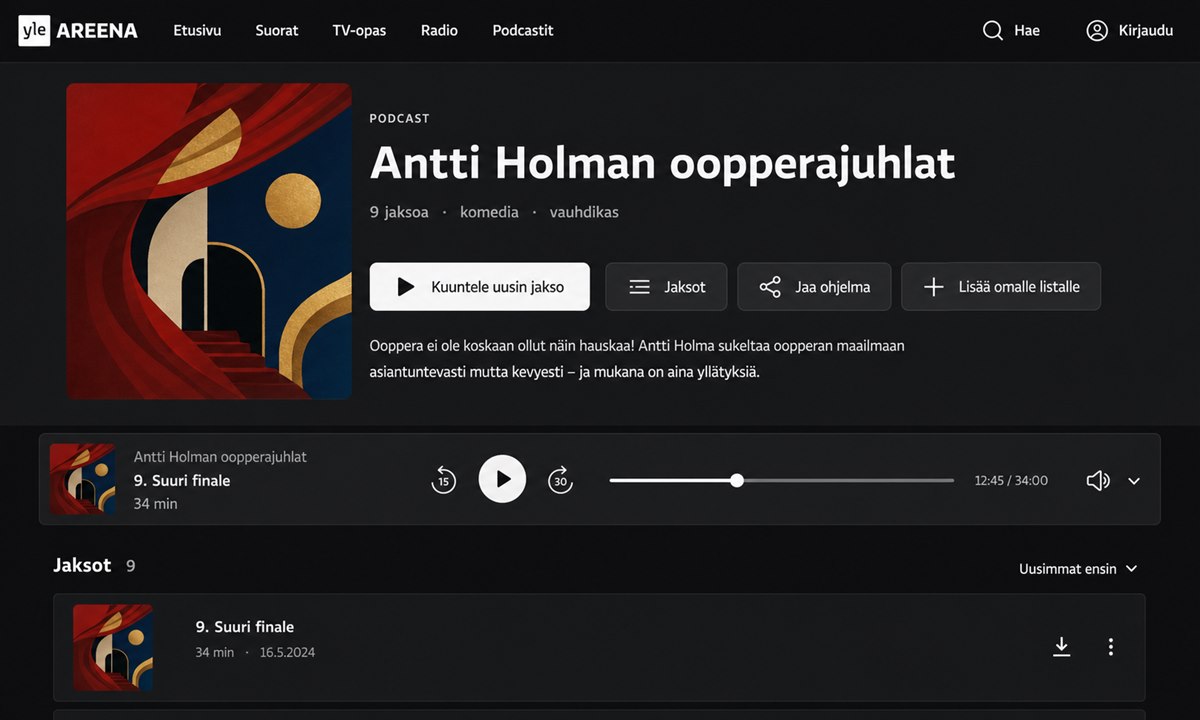Antti holma podcast yle areena