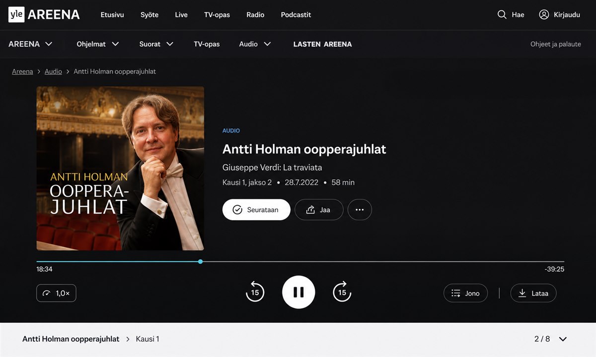 Podcast jakson kuuntelu ja lataus Yle Areenassa