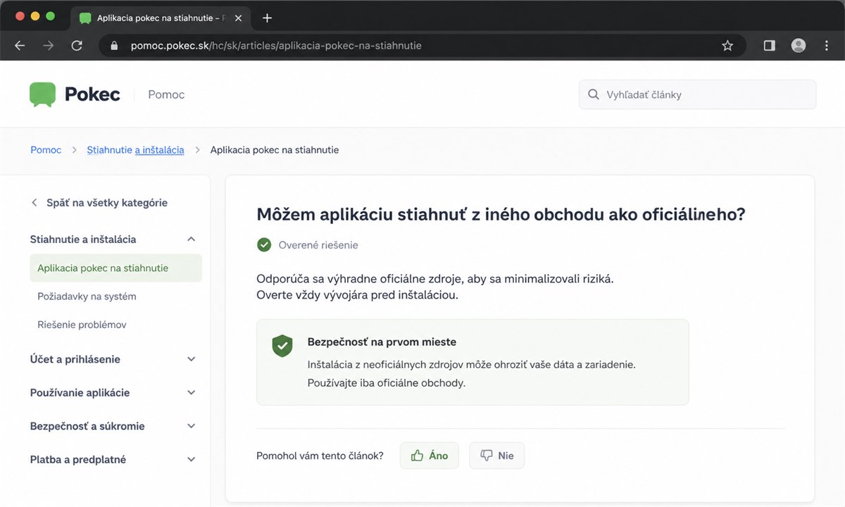 Výsledok postupu pre Aplikacia pokec na stiahnutie