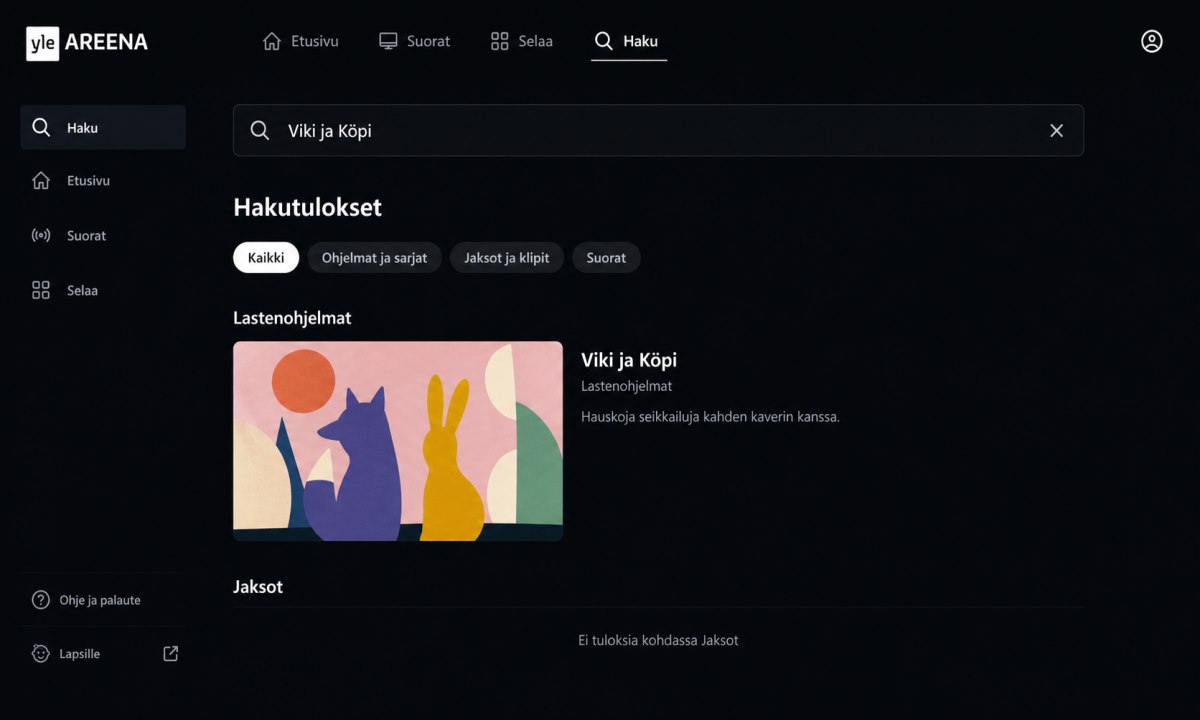 Viki ja Köpi haku Yle Areenassa