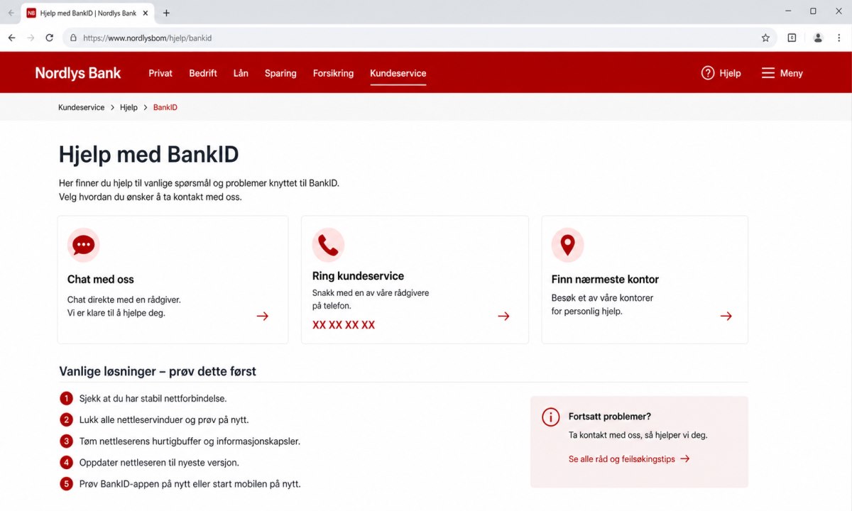 Kontakte banken for BankID-hjelp