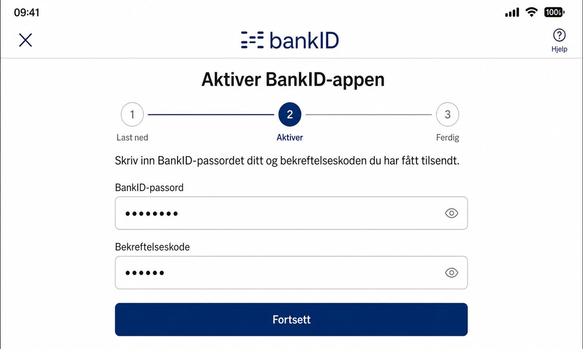 Aktiver BankID-appen med passord og SMS-kode
