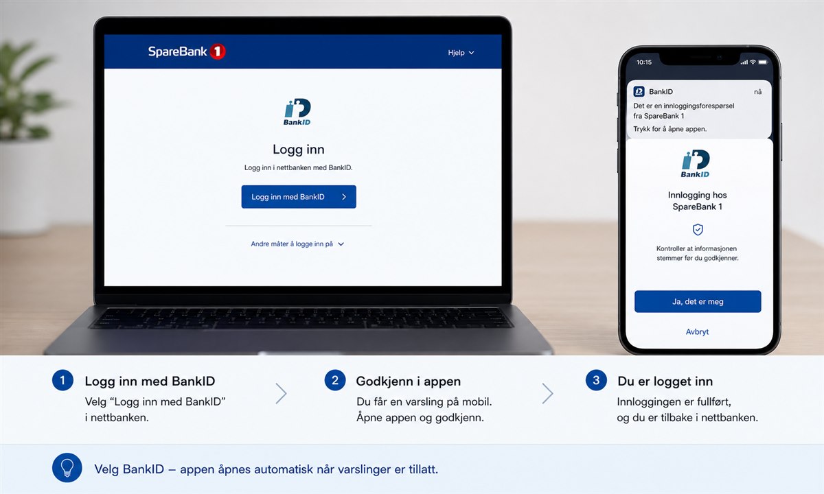 BankID bekreftelses-push-varsling i SpareBank 1-appen