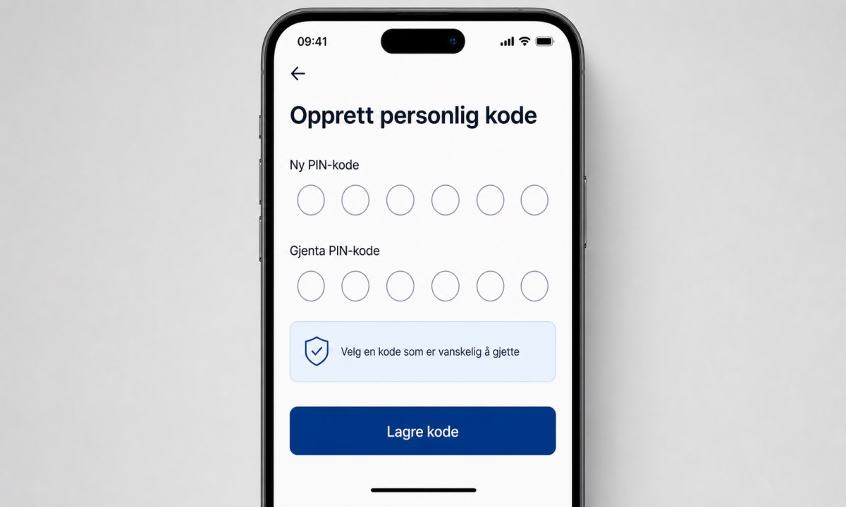 Oppretting av personlig PIN-kode for BankID på mobil