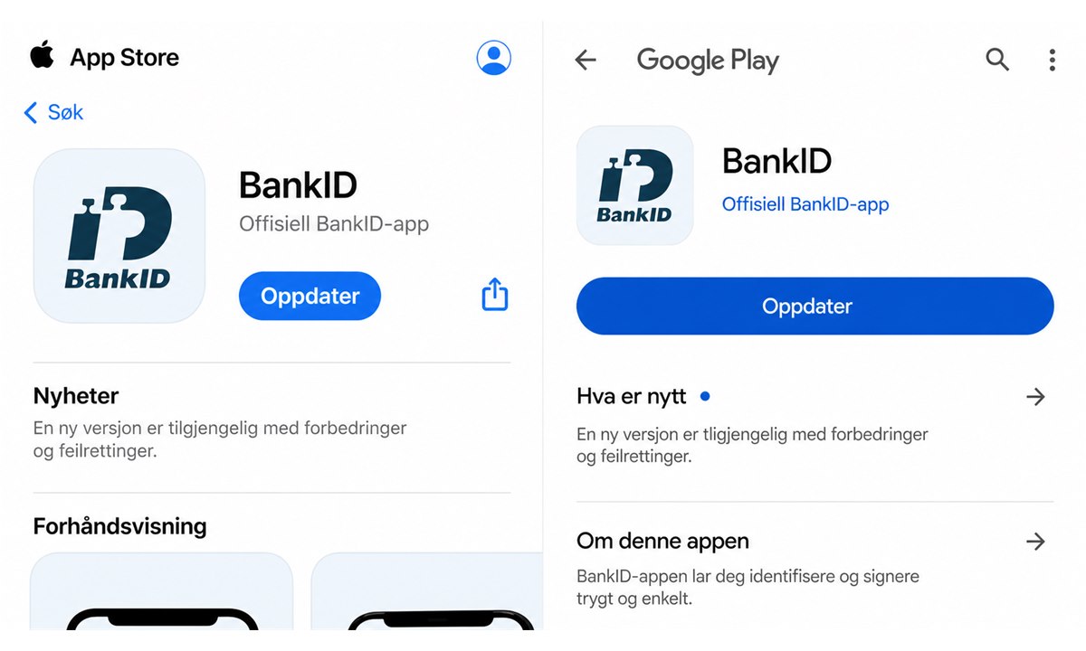 Oppdatere BankID-appen i App Store
