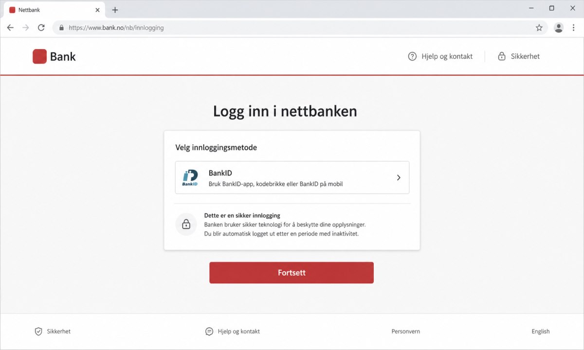SpareBank 1 nettbank innloggingsskjerm