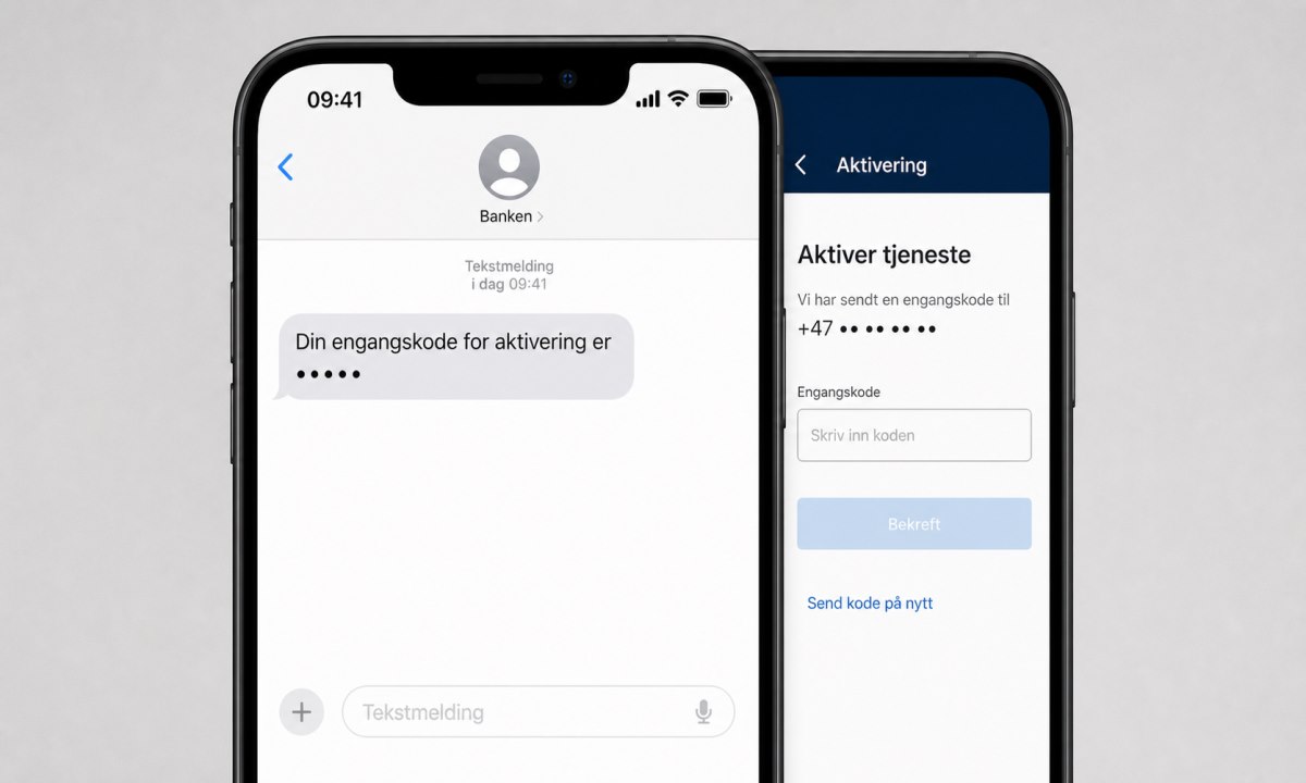SMS engangskode for BankID aktivering SpareBank 1