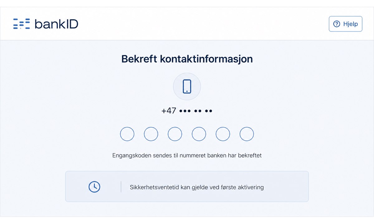 Motta SMS-engangskode for BankID-aktivering