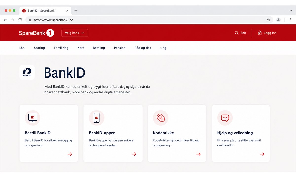 Innloggingsskjerm på SpareBank 1 nettbank