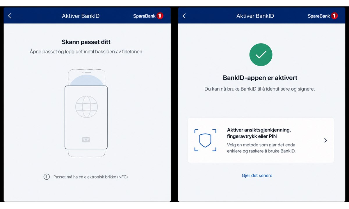 BankID-appen under aktivering med PIN-kodefelt