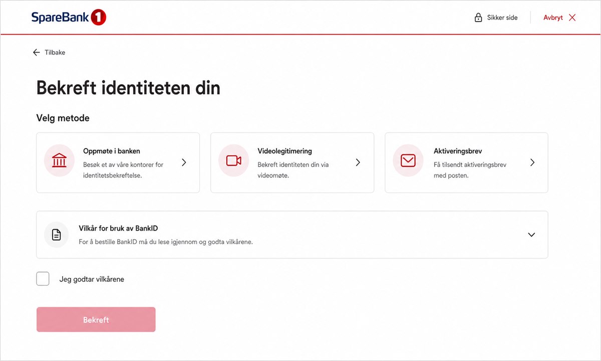 Vilkår og samtykke ved bestilling av BankID SpareBank 1