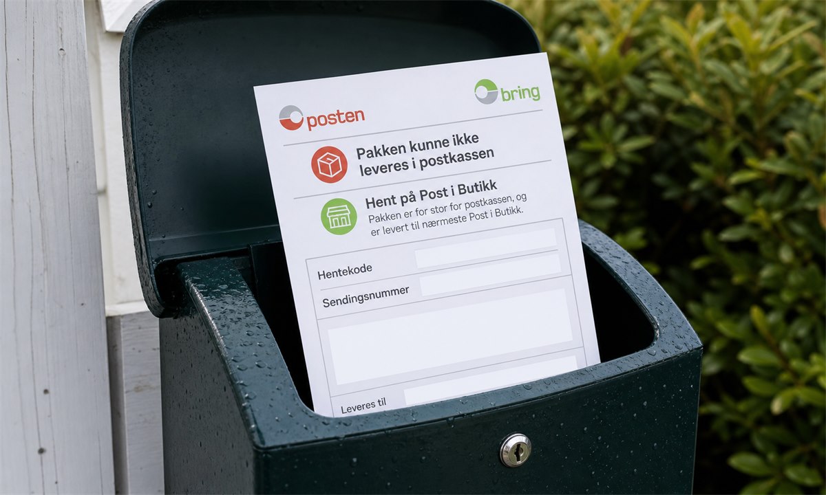 Hentevarsel fra Bring i postkassen