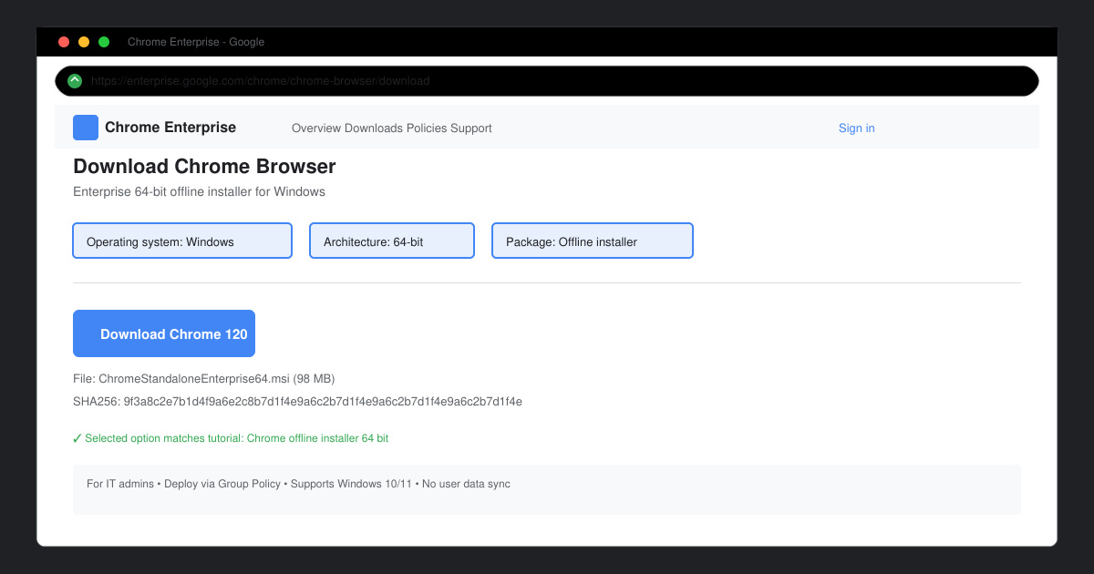 Chrome offline installer 64 bit