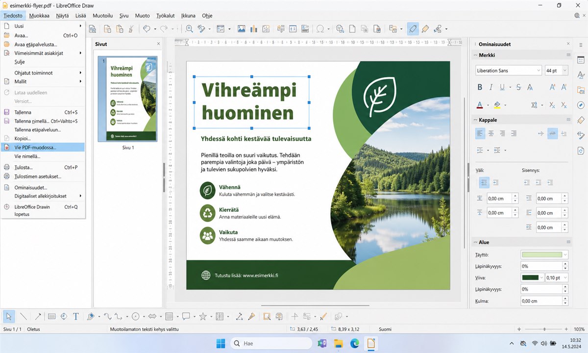 LibreOffice Draw PDF-muokkausohjelma ilmaiseksi