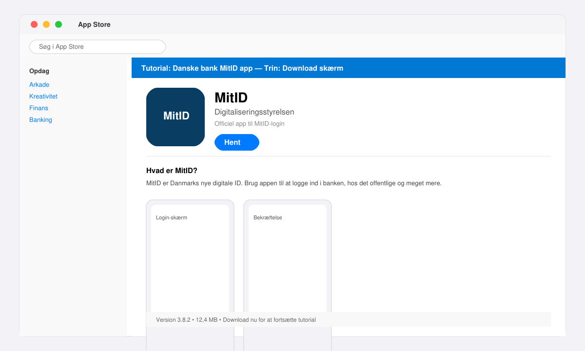 Download skærmbillede af MitID app i App Store