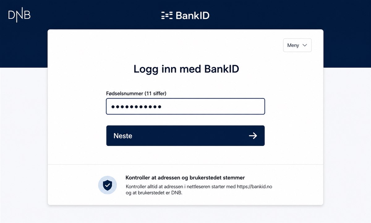 Skriv inn fødselsnummer på DNB innloggingssiden