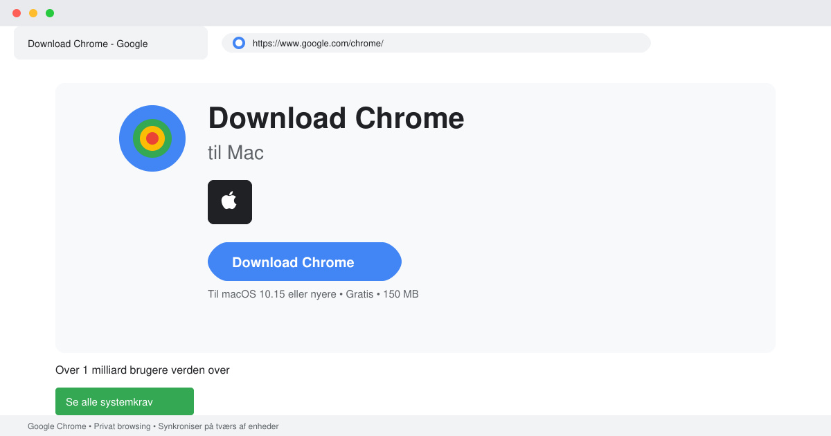 Download Chrome til Mac