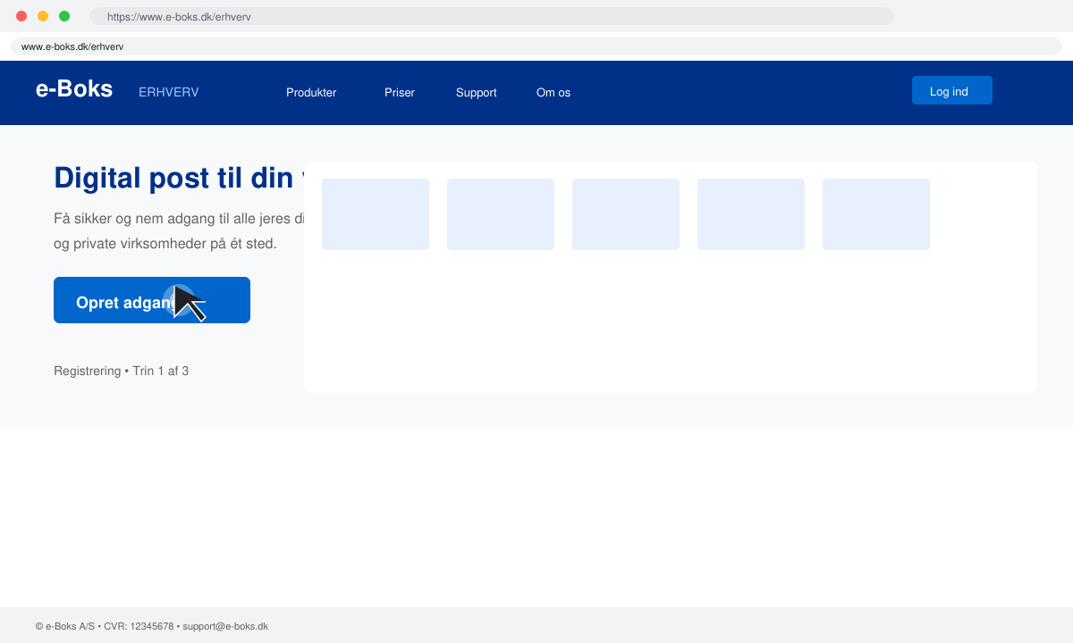 E boks erhverv adgang registreringsside