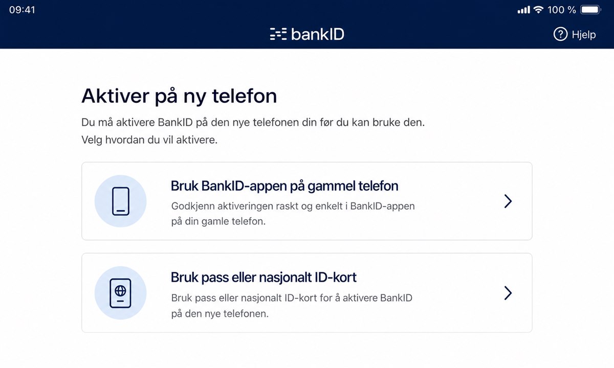 Skriv inn personnummer og mobilnummer i BankID-appen på ny telefon