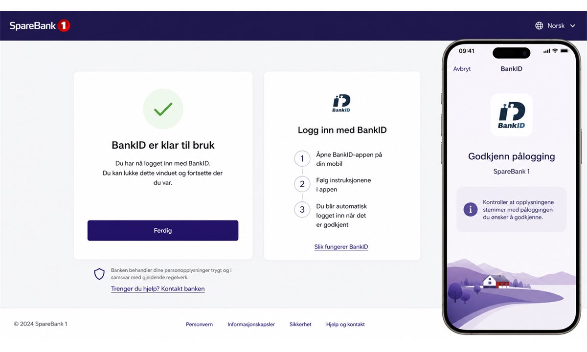 Teste fornyet BankID SpareBank 1 ved innlogging