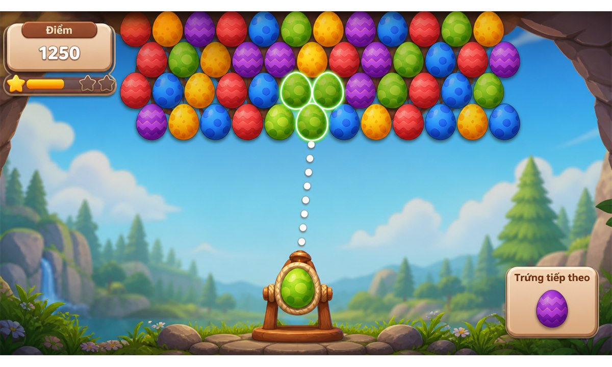 Cách chơi game bắn trứng cơ bản màn hình gameplay