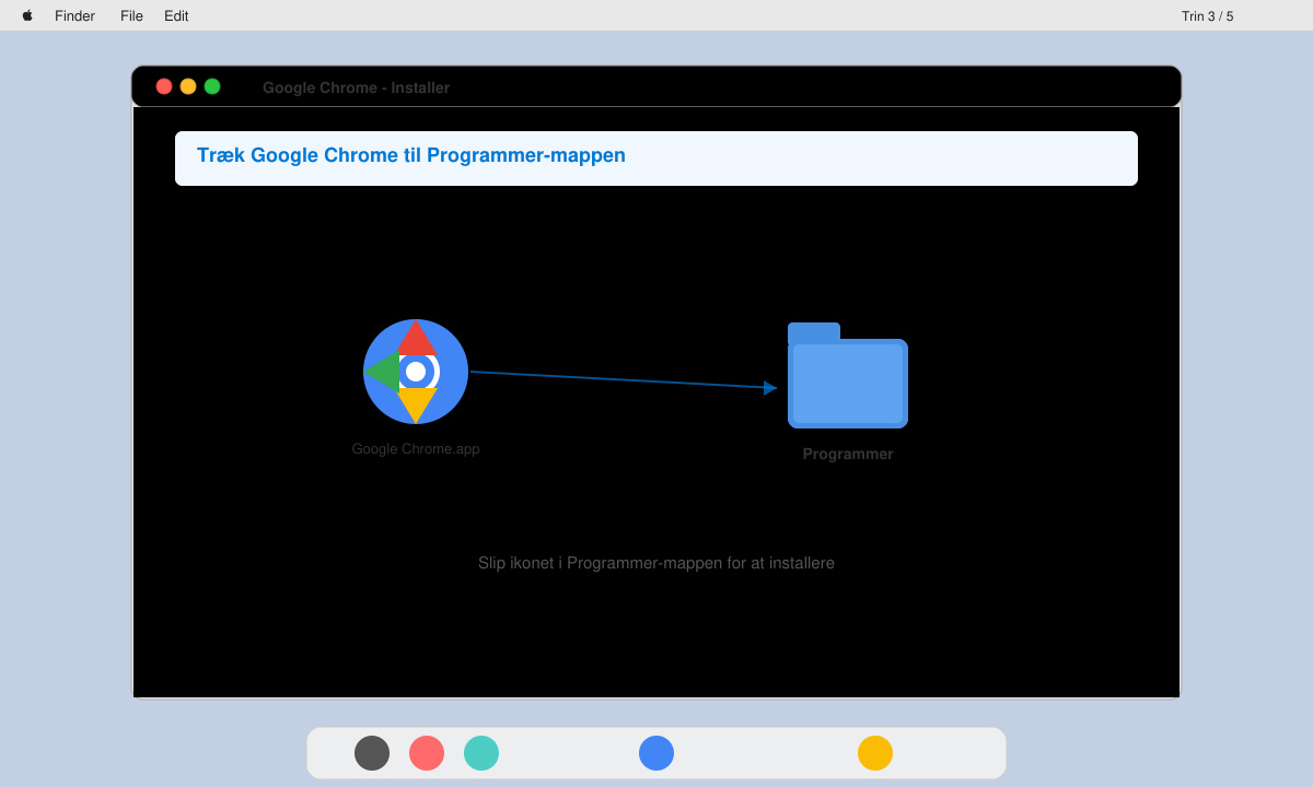 Google Chrome download macbook installationsvindue på Mac
