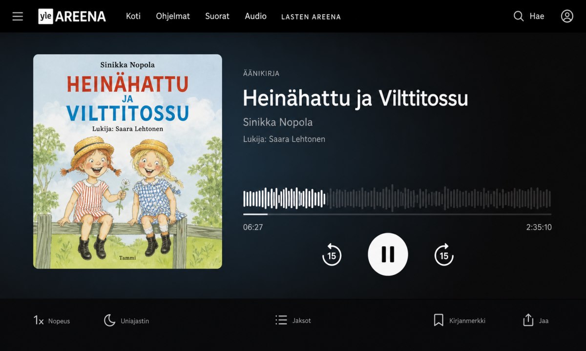 Heinähattu äänikirja kuuntelu Yle Areenassa