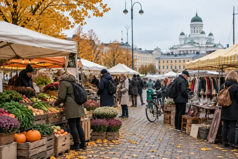 Helsingin markkinat, kirpputorit ja yhteisömyynnit lokakuussa 2026: varmennetut päivät ja käytännön tiedot