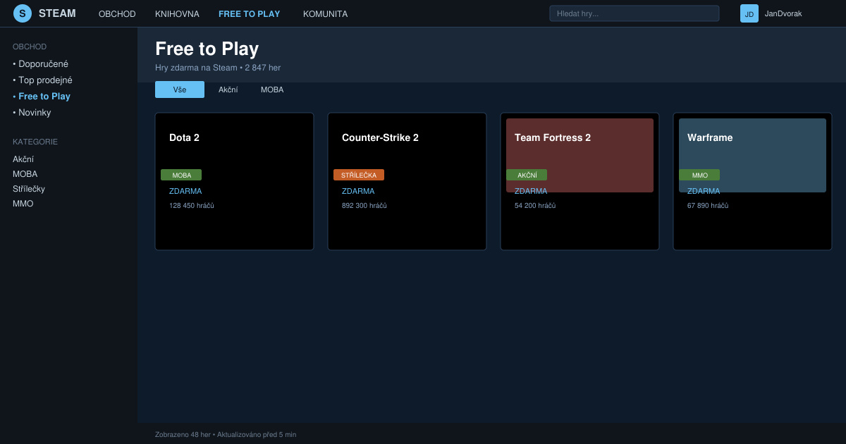Hry zdarma na Steam