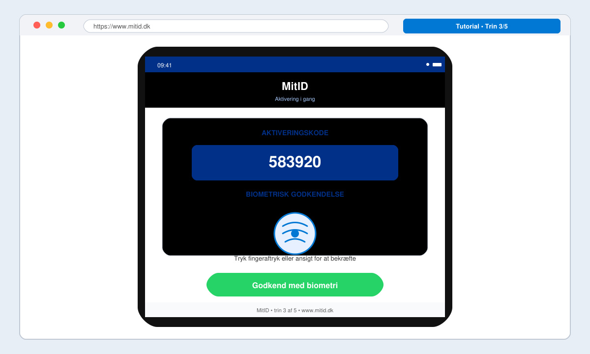 MitID app aktivering efter besøg på Https www MitID dk